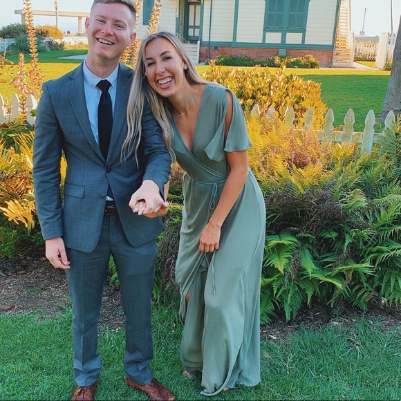 washed olive green bridesmaid dresses